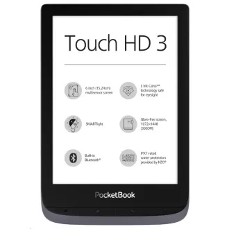 POCKETOOK 632 Touch HD 3, Gri metalic, 16 GB