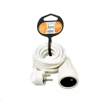 Cablu prelungitor Solight - conector, 1 priza, alb, 3m Cablu prelungitor Solight - conector, 1 priza, alb, 3m