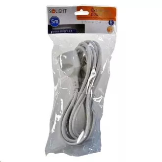 Prelungitor Solight - conector, 1 priză, 5m, 3 x 1mm2, alb