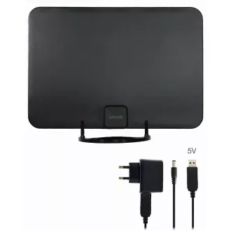 EVOLVEO Xany 2A, 230/5V, antenă interioară activă FM/DAB+/DVB-T2, filtru LTE, 4G, 5G