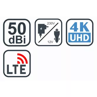 EVOLVEO Xany 4, 230/12V, antenă interioară activă FM/DAB+/DVB-T2, filtru LTE, 4G, 5G
