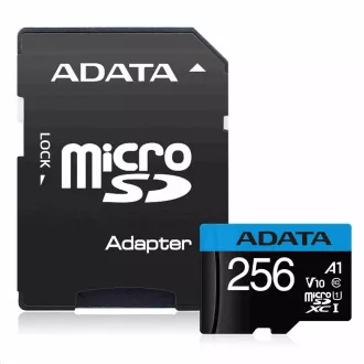 Card ADATA MicroSDHC 256GB UHS-I Clasa 10, Premier + adaptor Card ADATA MicroSDHC 256GB UHS-I Clasa 10, Premier + adaptor