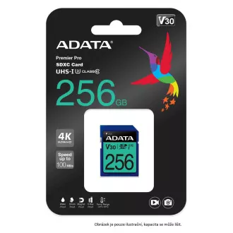 Card ADATA SDXC 512 GB Premier Pro UHS-I U3 Clasa 10 (R: 95 / W: 60 MB / s)