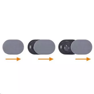 Solight 1x priză încorporată 1x USB cu capac glisant, capac oval din aluminiu periat, cablu prelungitor 1, 9m Solight 1x priză încorporată 1x USB cu capac glisant, capac oval din aluminiu periat, cablu prelungitor 1, 9m