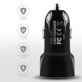 AXAGON PWC-5V5, încărcător auto SMART, 2x porturi 5V-2.4A + 2.4A, 24W
