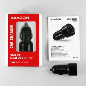 AXAGON PWC-5V5, încărcător auto SMART, 2x porturi 5V-2.4A + 2.4A, 24W