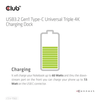 Stație de andocare Club3D USB-C 13 în 1, 2xDP, 3xHDMI, 1xUSB-C, 5xUSB, 1xRJ45, 1x3.5mm, neagră