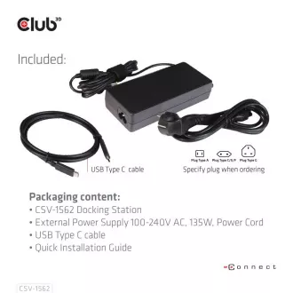 Stație de andocare Club3D USB-C 13 în 1, 2xDP, 3xHDMI, 1xUSB-C, 5xUSB, 1xRJ45, 1x3.5mm, neagră