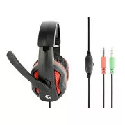Căști GEMBIRD cu microfon GHS-03, gaming, negru-roșu