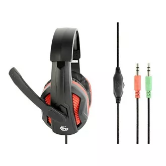 Căști GEMBIRD cu microfon GHS-03, gaming, negru-roșu