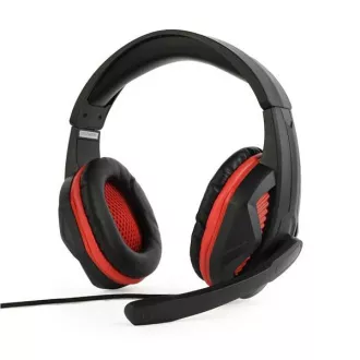 Căști GEMBIRD cu microfon GHS-03, gaming, negru-roșu