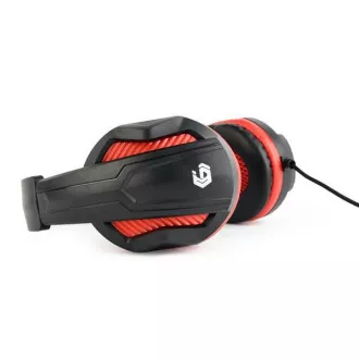 Căști GEMBIRD cu microfon GHS-03, gaming, negru-roșu