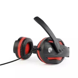 Căști GEMBIRD cu microfon GHS-03, gaming, negru-roșu