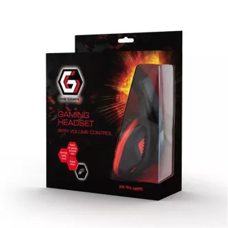 Căști GEMBIRD cu microfon GHS-03, gaming, negru-roșu