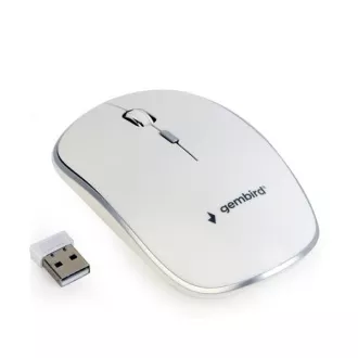 Mouse GEMBIRD MUSW-4B-01, alb, wireless, nano receptor USB