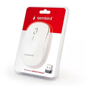 Mouse GEMBIRD MUSW-4B-01, alb, wireless, nano receptor USB