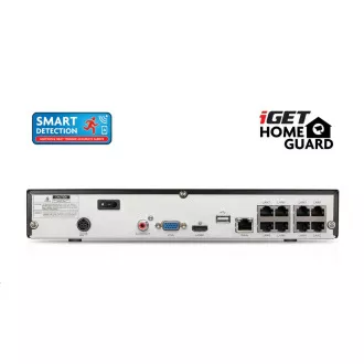 iGET HOMEGUARD HGNVK85304 Sistem de camere PoE cu detecție de mișcare SMART, NVR FullHD cu 8 canale   4x camere FullHD pentru exterior
