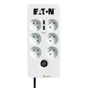 Eaton Protection Box 6 USB FR, protecție la supratensiune, 6 prize, 2x încărcător USB, 1m