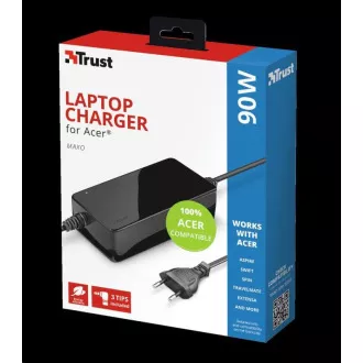 Adaptor de alimentare TRUST MAXO pentru laptopuri ACER 90W, incl. terminale