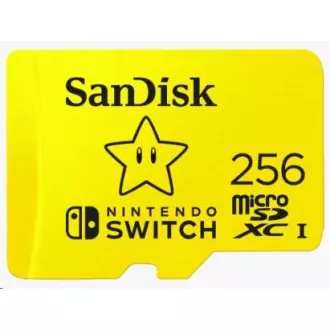 Card SanDisk MicroSDXC de 256 GB pentru Nintendo Switch (R: 100 / W: 90 MB / s, UHS-I, V30, U3, C10, A1) Produs licențiat, Super Mario