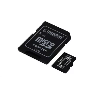 Card Kingston 32 GB micSDHC Canvas Select Plus 100R A1 C10 + adaptor SD Card Kingston 32 GB micSDHC Canvas Select Plus 100R A1 C10 + adaptor SD
