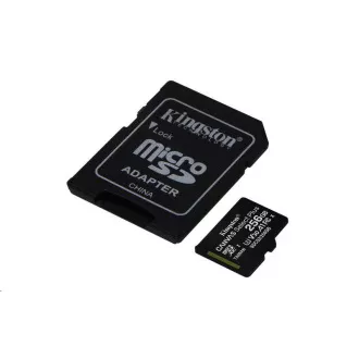 Card Kingston 256 GB micSDXC Canvas Select Plus 100R A1 C10 + adaptor SD Card Kingston 256 GB micSDXC Canvas Select Plus 100R A1 C10 + adaptor SD