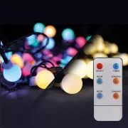 Solight LED 2in1 lanț de Crăciun în aer liber, minge, telecomandă, 100LED, RGB alb, 10m 5m, 8 funcții, IP44