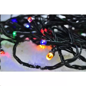 Lanț de Crăciun Solight LED pentru exterior, 500 LED, 50m, 5m de cablu, 8 funcții, temporizator, IP44, multicolor