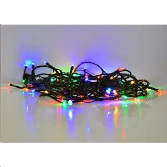 Lanț de Crăciun Solight LED pentru exterior, 500 LED, 50m, 5m de cablu, 8 funcții, temporizator, IP44, multicolor