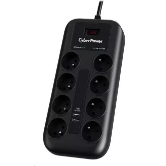 CyberPower Surge Buster™ 8 prize, 2xUSB, 1,8 m, nou