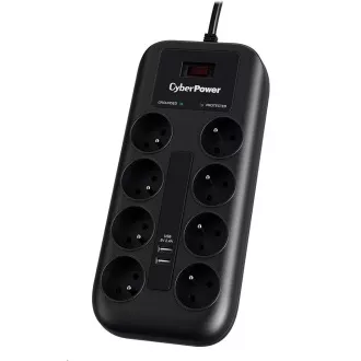 CyberPower Surge Buster™ 8 prize, 2xUSB, 1,8 m, nou