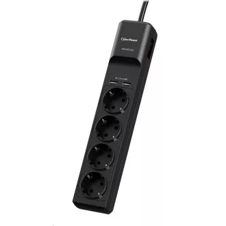 CyberPower Surge Buster™ 4 prize, 2xUSB, 1,8 m, germană, nou CyberPower Surge Buster™ 4 prize, 2xUSB, 1,8 m, germană, nou