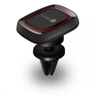 CONNECT IT Suport auto magnetic universal InCarz 4Strong360 CARBON, 4 magneți, roșu