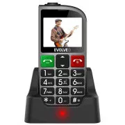 EVOLVEO EasyPhone FM, telefon mobil pentru seniori cu suport de încărcare (culoare argintie)