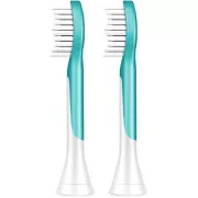 Philips HX6042/33 Sonicare For Kids, capete de schimb, pentru copii, dimensiune standard, 2 bucăți, cu fixare rapidă, aqua