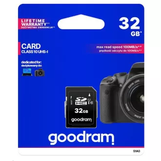 Card SDHC GOODRAM de 32 GB (R: 100 / W: 10 MB / s) UHS-I Clasa 10