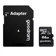 Placă GOODRAM MicroSDXC 64GB M1AA, UHS-I Clasa 10, U1 + adaptor