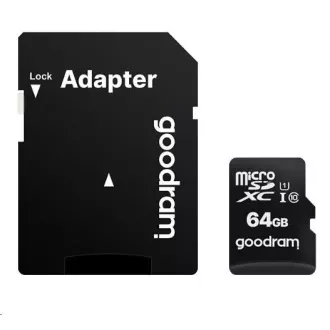 Placă GOODRAM MicroSDXC 64GB M1AA, UHS-I Clasa 10, U1 + adaptor