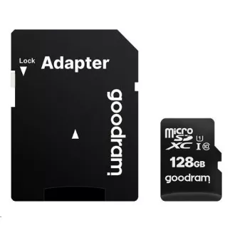 Placă GOODRAM MicroSDXC 128GB M1AA, UHS-I Clasa 10, U1 + adaptor