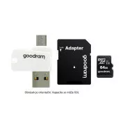 Card microSDHC GOODRAM 32GB M1A4 All-in-one (R: 100 / W: 10 MB / s), UHS-I Clasa 10, U1 + Adaptor + cititor de carduri OTG