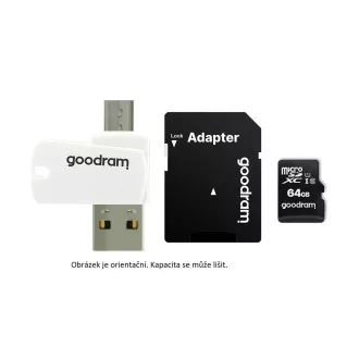 Card microSDXC GOODRAM 128GB M1A4 All-in-one (R: 100 / W: 10 MB / s), UHS-I Clasa 10, U1 + Adaptor + cititor de carduri OTG
