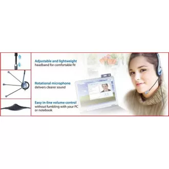 Căști GENIUS cu microfon HS-02B, mufă de 3,5 mm Căști GENIUS cu microfon HS-02B, mufă de 3,5 mm