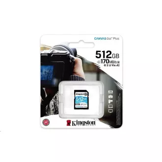 Card Kingston SDXC 512GB Canvas Go! Plus, R:170/W:90MB/s, Clasa 10, UHS-I, U3, V30 Card Kingston SDXC 512GB Canvas Go! Plus, R:170/W:90MB/s, Clasa 10, UHS-I, U3, V30