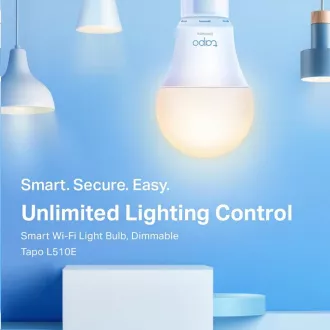 TP-Link Tapo L510E Smart WiFi Dimmable LED Bulb (alb, 2700K, 806lm, 2, 4GHz, E27)