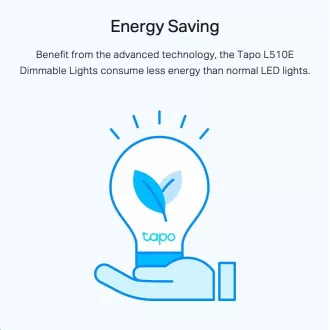TP-Link Tapo L510E Smart WiFi Dimmable LED Bulb (alb, 2700K, 806lm, 2, 4GHz, E27)