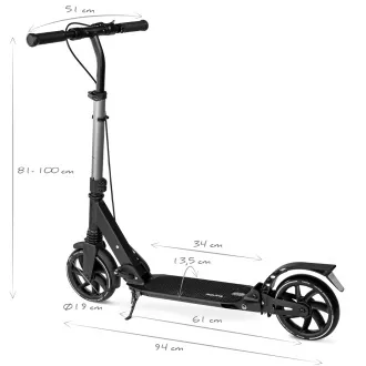 Scuter pliabil MOVINO X-Way cu frână de mână și de picior, negru Scuter pliabil MOVINO X-Way cu frână de mână și de picior, negru