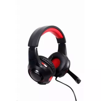 Căști GEMBIRD cu microfon GHS-U-5.1-01, gaming, 5.1 surround, negru-roșu, USB