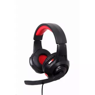 Căști GEMBIRD cu microfon GHS-U-5.1-01, gaming, 5.1 surround, negru-roșu, USB