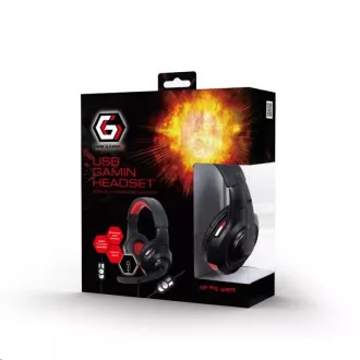 Căști GEMBIRD cu microfon GHS-U-5.1-01, gaming, 5.1 surround, negru-roșu, USB