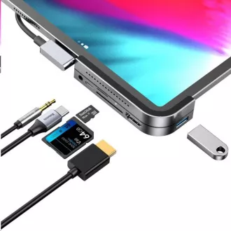 HUB multifuncțional Baseus pentru iPad Pro USB-C, gri